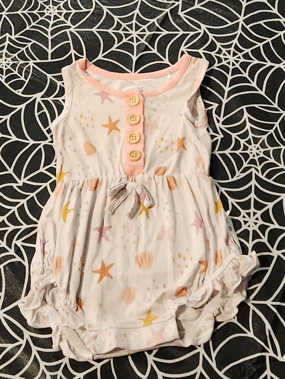 Little Snuggles Bamboo Bubble Romper Under the Sea Starfish – 6-9 Months